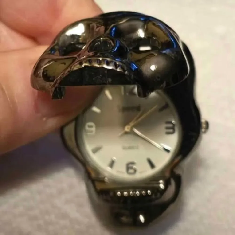 RARE vintage SPEED Skull Head Flip Wristwatch Biker Japan New 2000 Era.